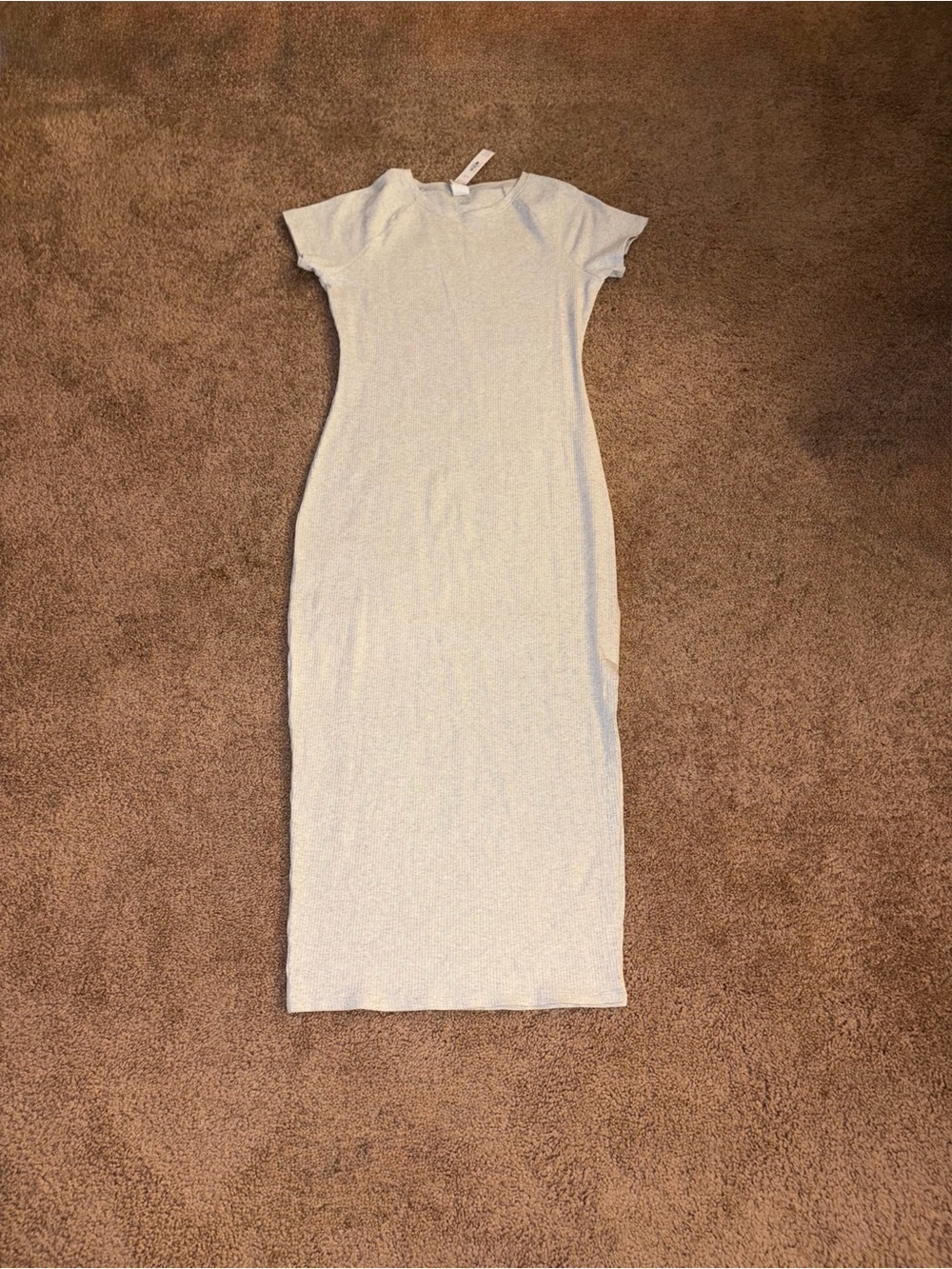 PINK Victoria's Secret Light Gray Short-Sleeve Maxi Dress